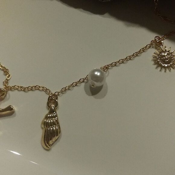 New Free People initial K Gold bono beach Charm Necklace - Picture 4 of 7